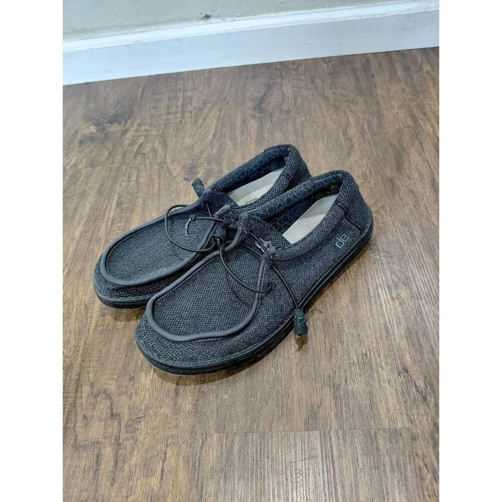 Hey Dude Wally Sox Micro Casual Unisex Men Size 9 Women Size 11 - Black Shoes